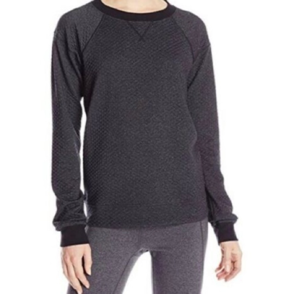 Lucy Quilted Charcoal Pullover‎ Sweatshirt 🧘🏽‍♀️